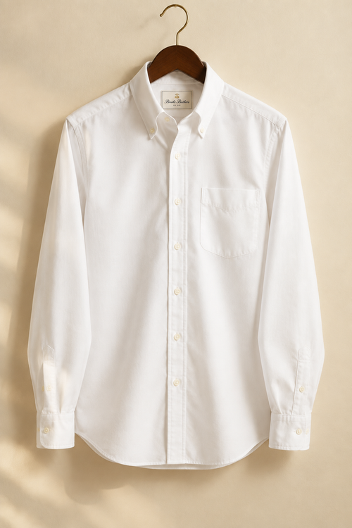 Camisa Oxford Branca Classic estilo old money