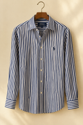 Navy & White Striped Shirt old money nautical style