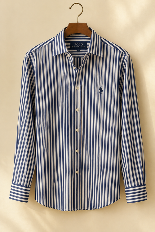 Navy & White Striped Shirt old money nautical style